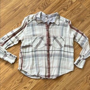 Free People Top Button-Up Shirt Button Down Top Size Small S